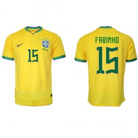 Herren Fußballbekleidung Brasilien Fabinho #15 Heimtrikot WM 2022 Kurzarm